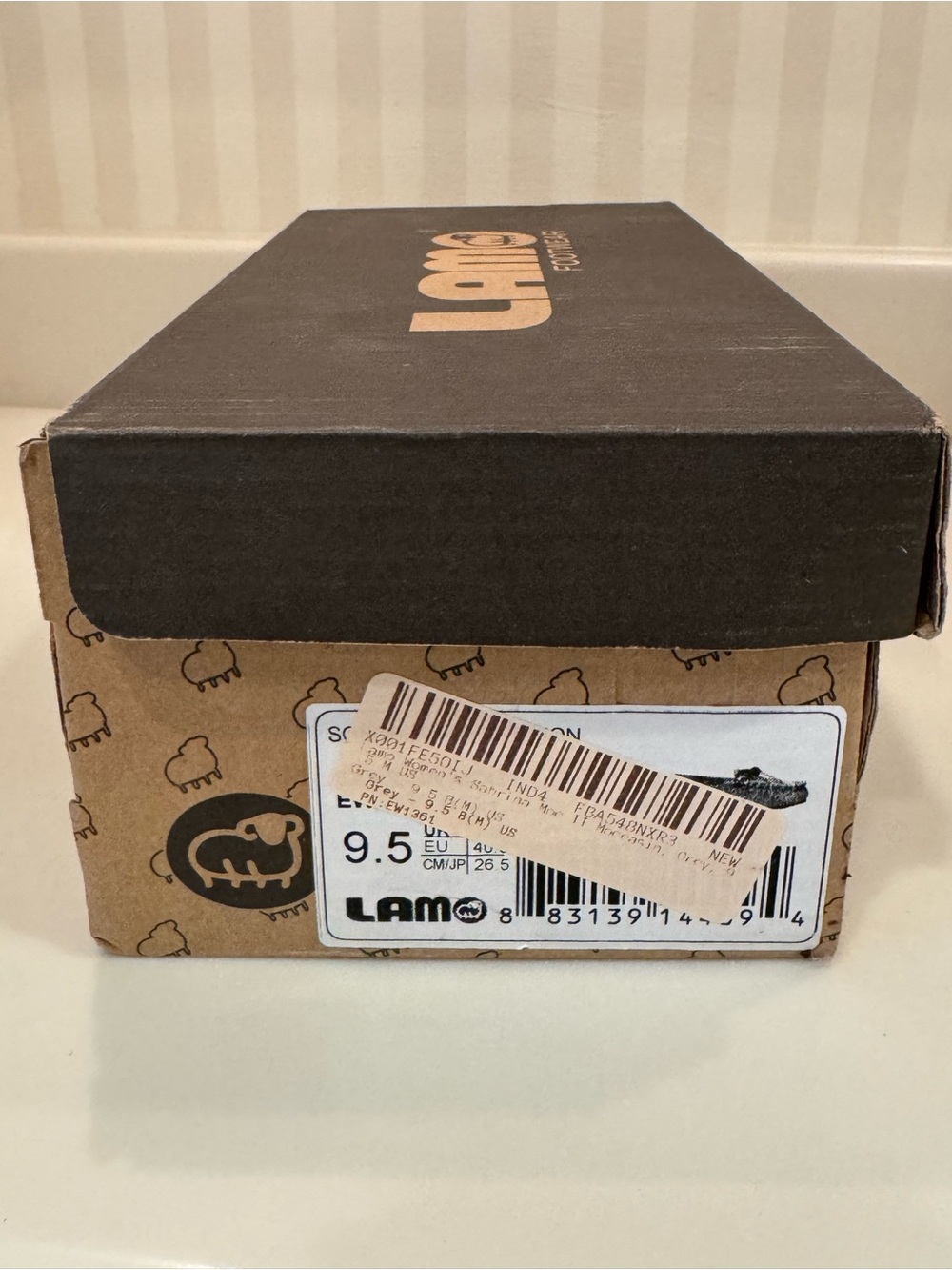 Lamo Sabrina Moc Soft Grey Suede Classic Moccasin Slipper Shoe New In Box - Picture 16 of 16